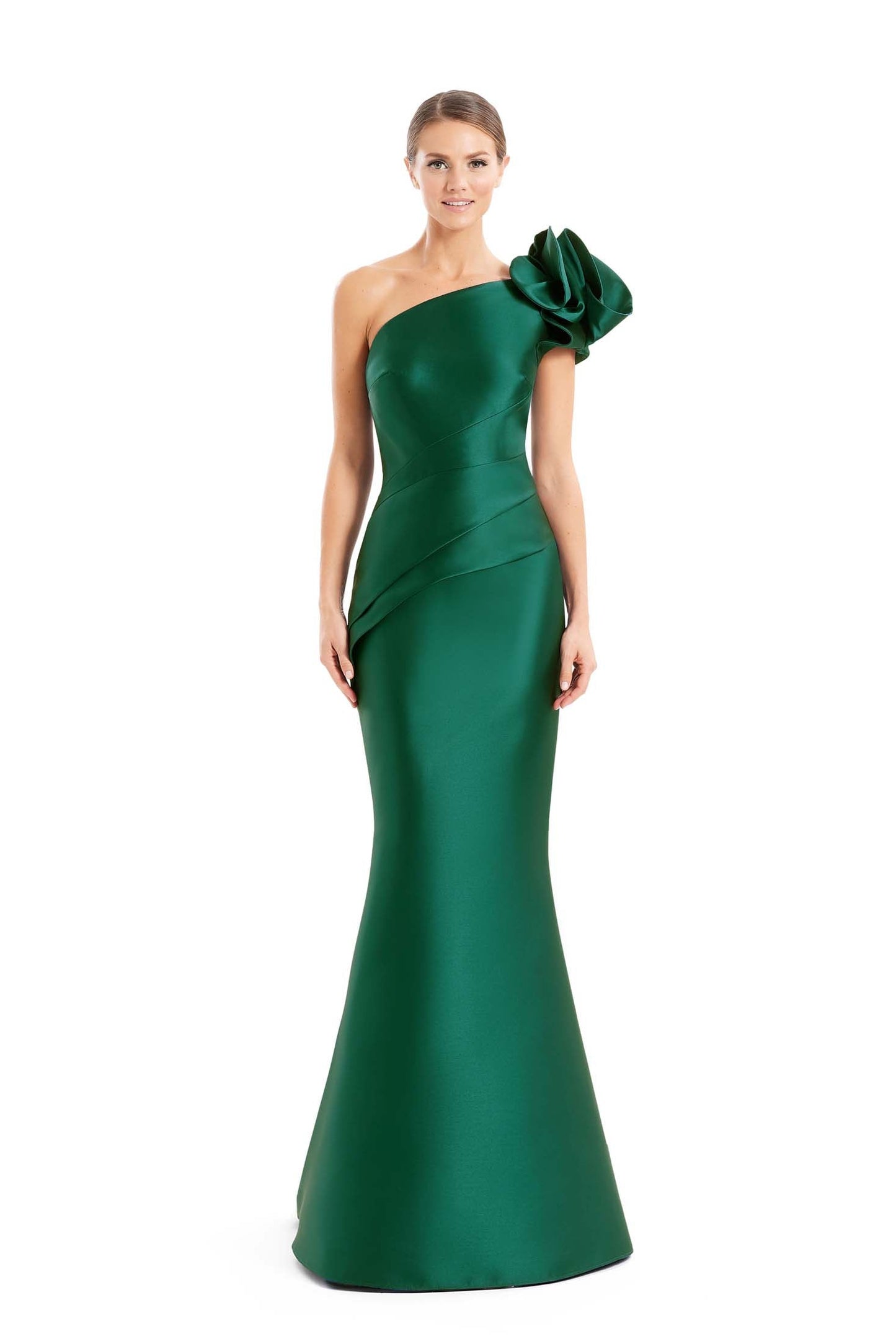Alexander by Daymor 1673F22 Long Peplum Floral Mermaid Formal Evening Dress