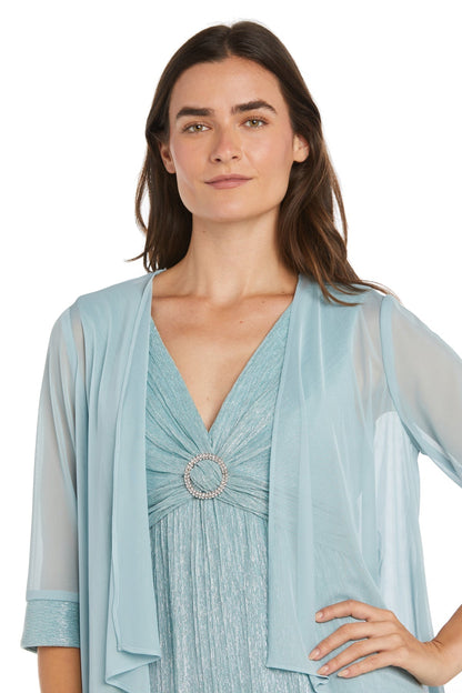 Formal Metallic Dress Long Evening Cape R&M Richards 1695P
