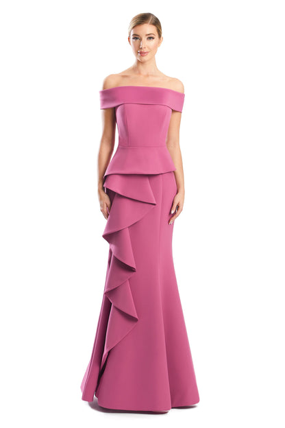 Alexander by Daymor 1756S23 Fitted Long Formal Peplum Evening Dress