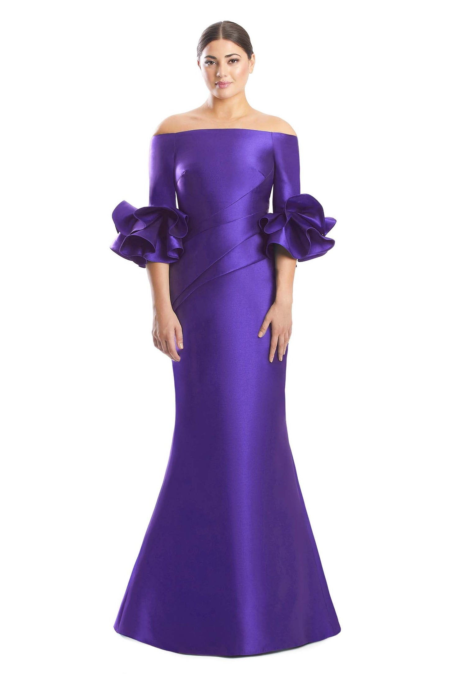 Alexander by Daymor 1758S23 Pleated Long Formal Mermaid Evening Dress