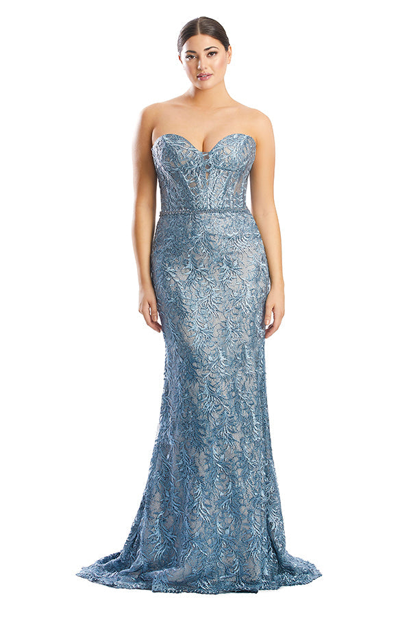 Alexander by Daymor 1774S23 Fitted Long Formal Lace Evening Prom Dress