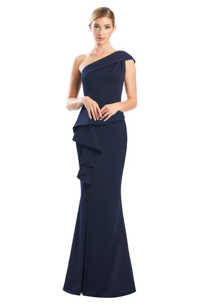 Alexander by Daymor 1781S23 Fitted Long Formal Peplum Evening Dress
