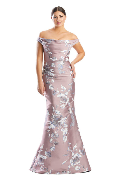 Alexander by Daymor 1791S23 Long Fitted Formal Floral Print Evening Dress