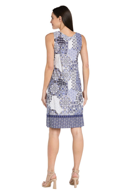 Printed Short Petite Dress Two Piece R&M Richards 1807P