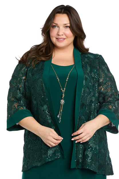 Plus Size Short Jacket Dress Mother of the Bride R&M Richards 1827W