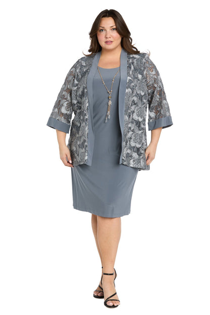 Plus Size Short Jacket Dress Mother of the Bride R&M Richards 1827W