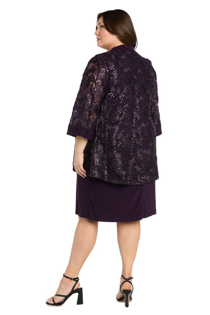 Plus Size Short Jacket Dress Mother of the Bride R&M Richards 1827W