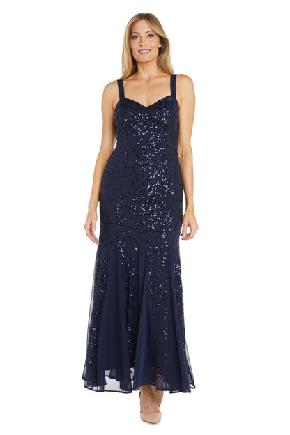 Sequin Beaded Jacket Dress Long Formal R&M Richards 1848