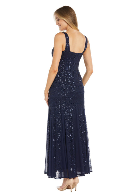 Sequin Beaded Jacket Dress Long Formal R&M Richards 1848