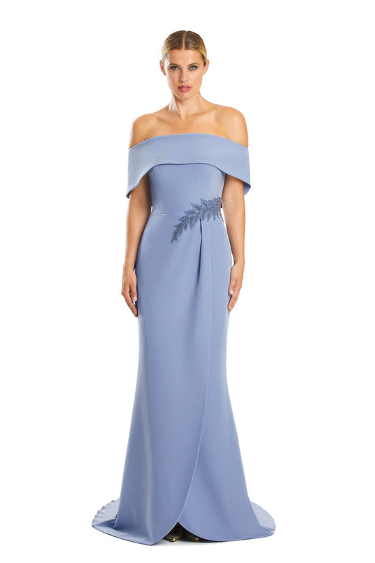 Alexander by Daymor 1853F23 Long Formal Beaded Applique Evening Dress