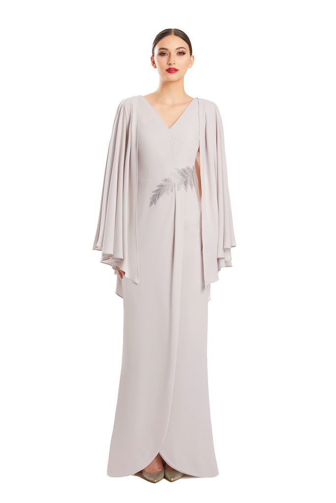 Alexander by Daymor 1854F23 Long Formal Mother of the Bride Cape Dress