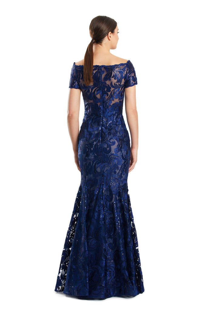 Alexander by Daymor 1859F23 Long Formal Sequin Lace Applique Evening Dress