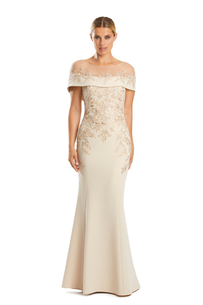 Alexander by Daymor 1866F23 Long Formal Beaded Cape Mother of the Bride Dress