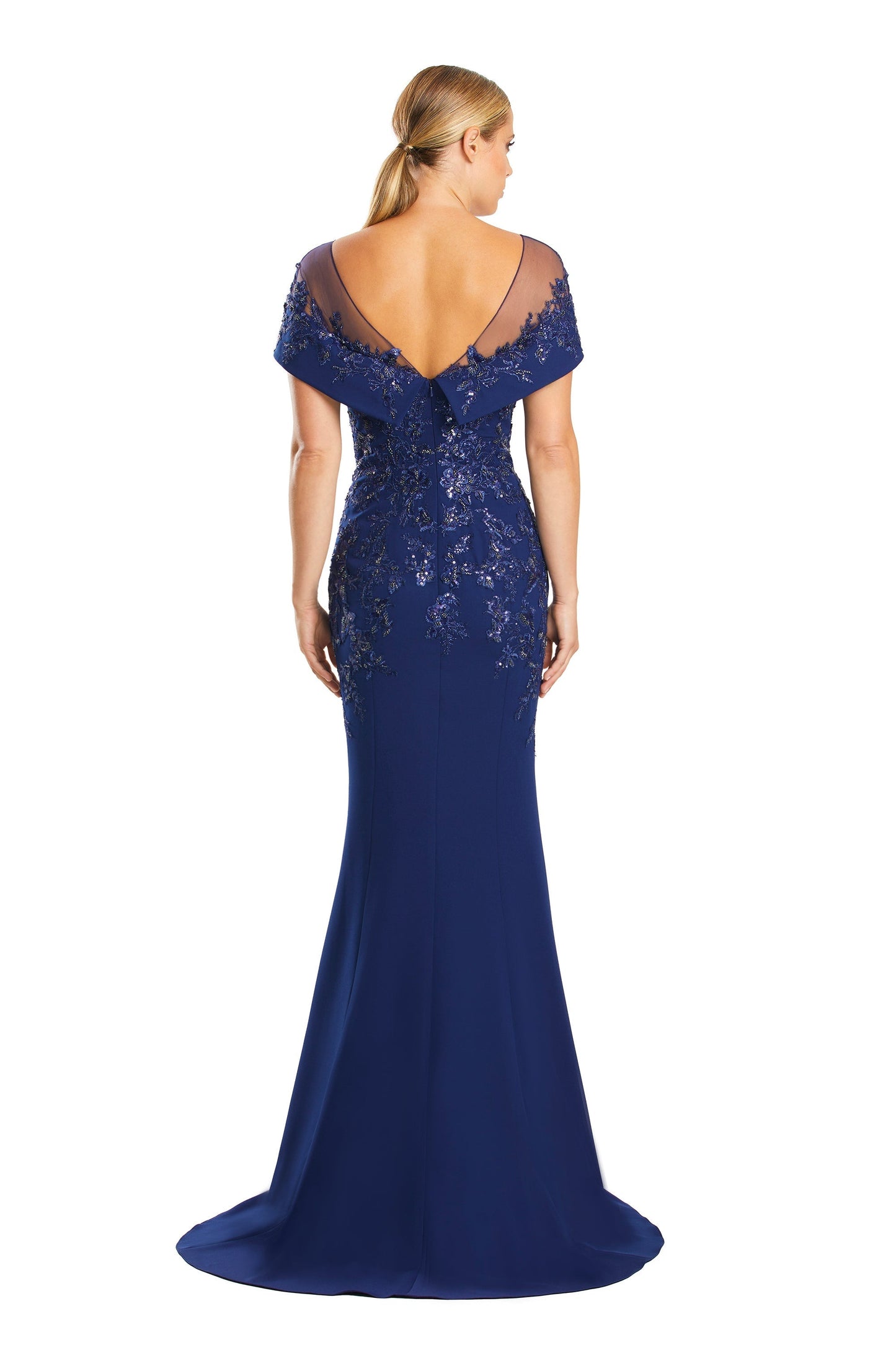 Alexander by Daymor 1866F23 Long Formal Beaded Cape Mother of the Bride Dress