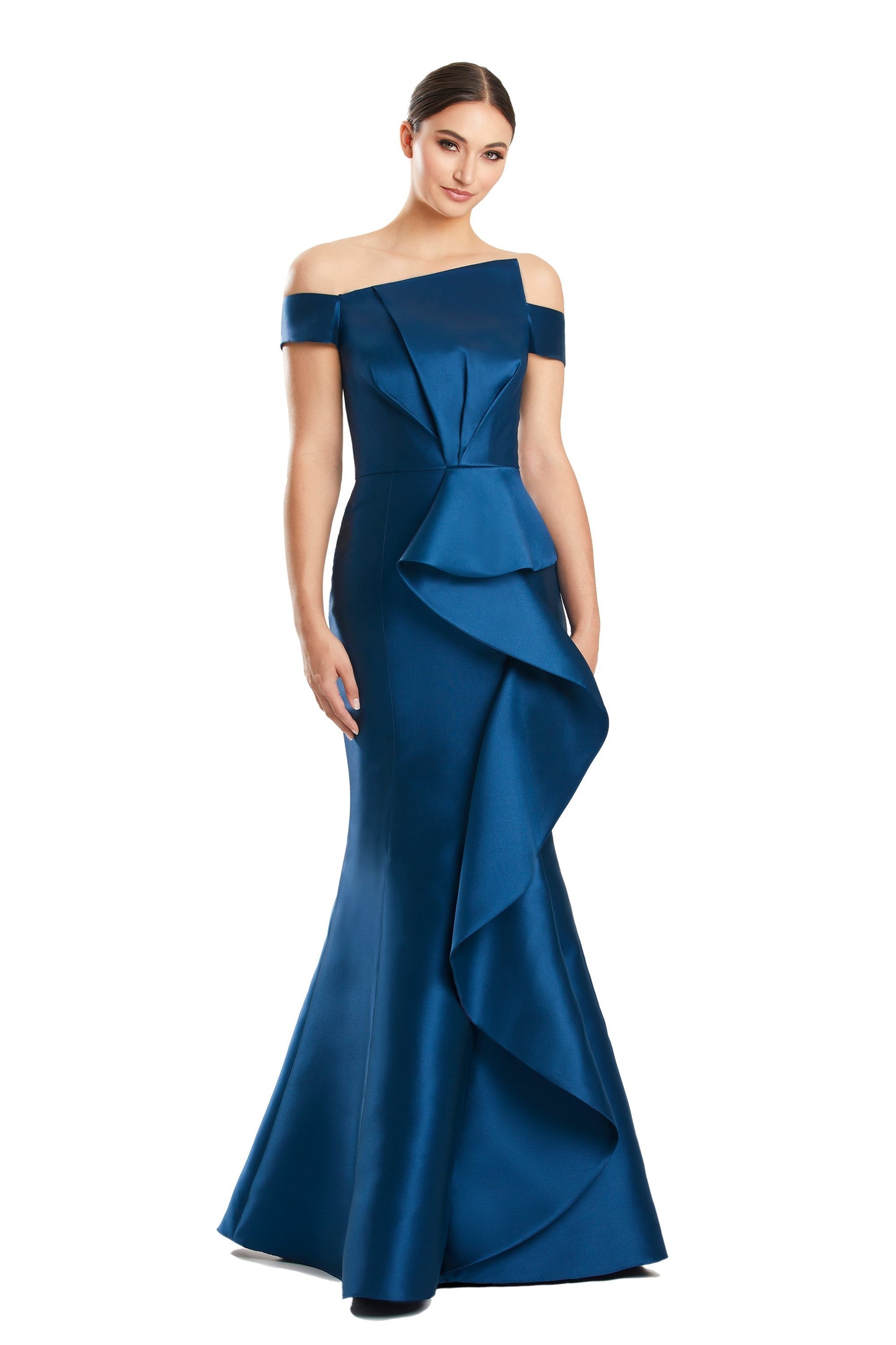 Alexander by Daymor 1873F23 Prom Long Pleated Formal Ruffled Evening Dress