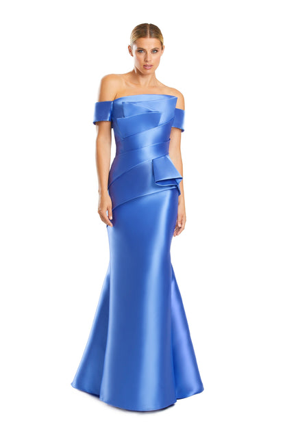 Alexander by Daymor 1878F23 Pleated Long Mermaid Formal Evening Prom Dress