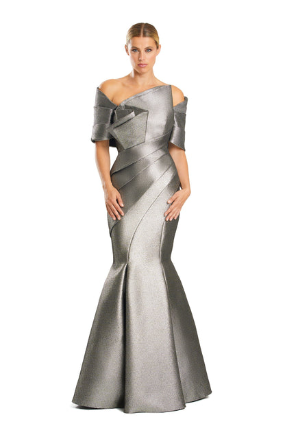 Alexander by Daymor 1879F23 Pleated Long Formal Mermaid Prom Evening Dress