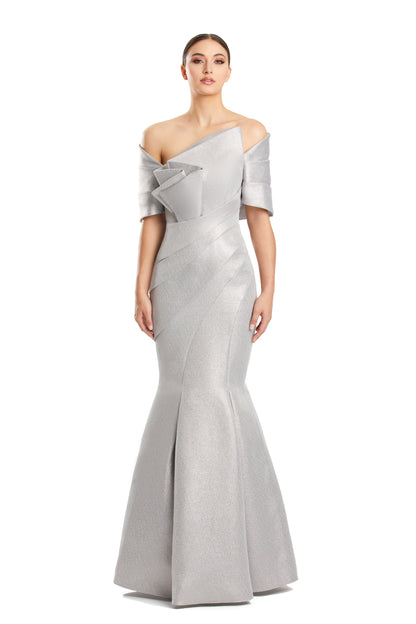 Alexander by Daymor 1879F23 Pleated Long Formal Mermaid Prom Evening Dress