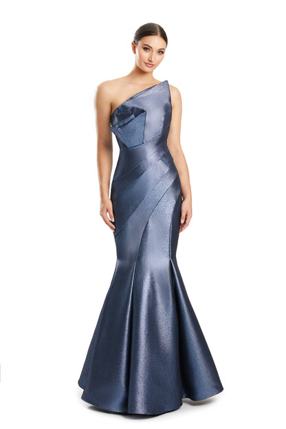 Alexander by Daymor 1879F23 Pleated Long Formal Mermaid Prom Evening Dress