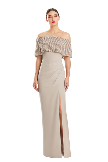 Alexander by Daymor 1883F23 Formal Long Pleated Evening Cape Dress