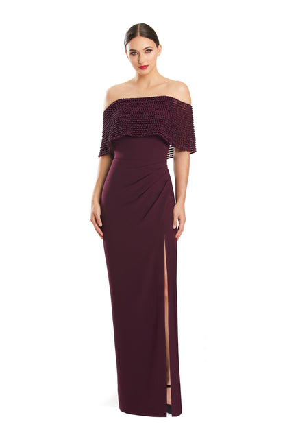 Alexander by Daymor 1883F23 Formal Long Pleated Evening Cape Dress
