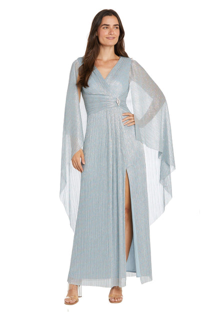 Long Metallic Evening Dress Formal Cape R&M Richards 1911