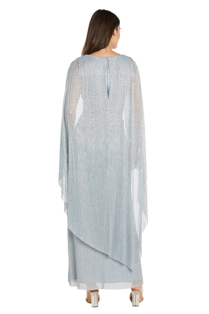 Long Metallic Evening Dress Formal Cape R&M Richards 1911