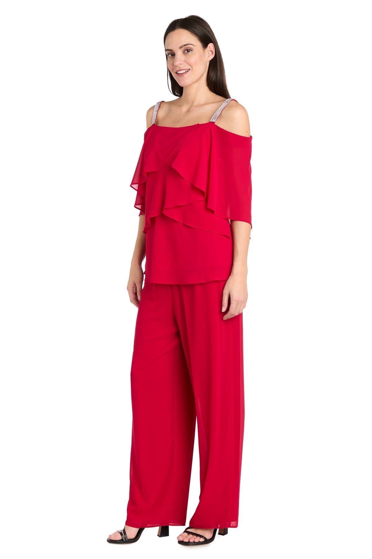 Long Ruffle Pant Suit Formal R&M Richards 1939
