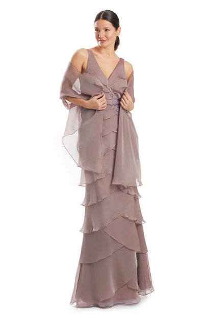 Alexander by Daymor 1958S24 A Line Long Formal Layered Evening Prom Dress