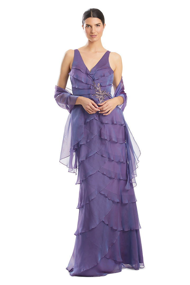 Alexander by Daymor 1958S24 A Line Long Formal Layered Evening Prom Dress