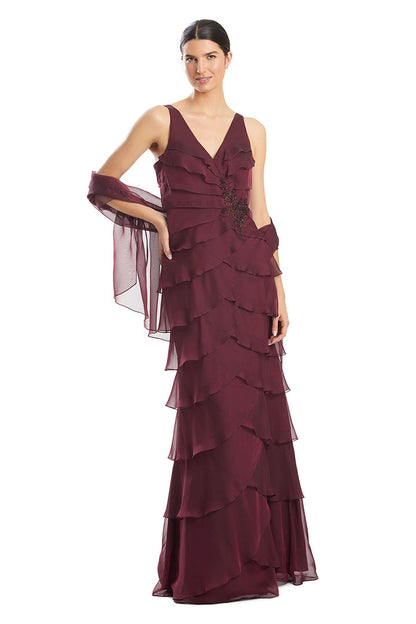 Alexander by Daymor 1958S24 A Line Long Formal Layered Evening Prom Dress