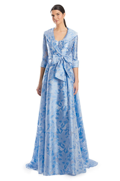 Alexander by Daymor 1963S24 Long Two Piece Ball Gown Printed Formal Jacket Dress