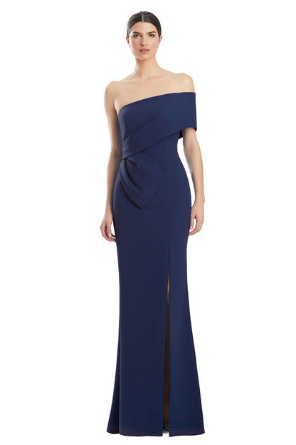 Alexander by Daymor 1981S24 Fitted Long Formal Peplum Evening Dress