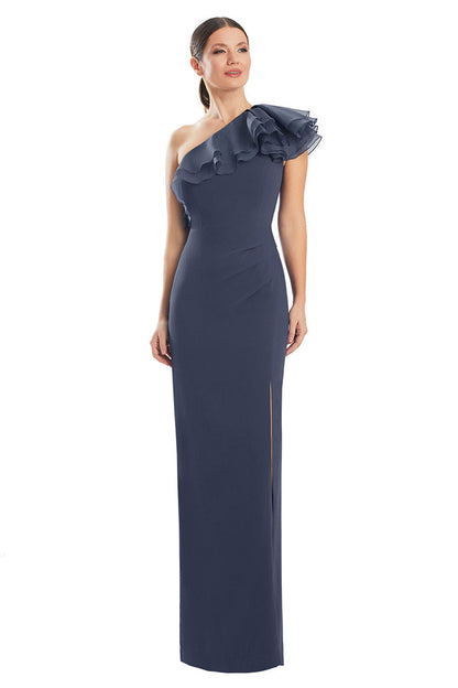 Alexander by Daymor 1982S24 Fitted Ruffled Long Formal Evening Dress