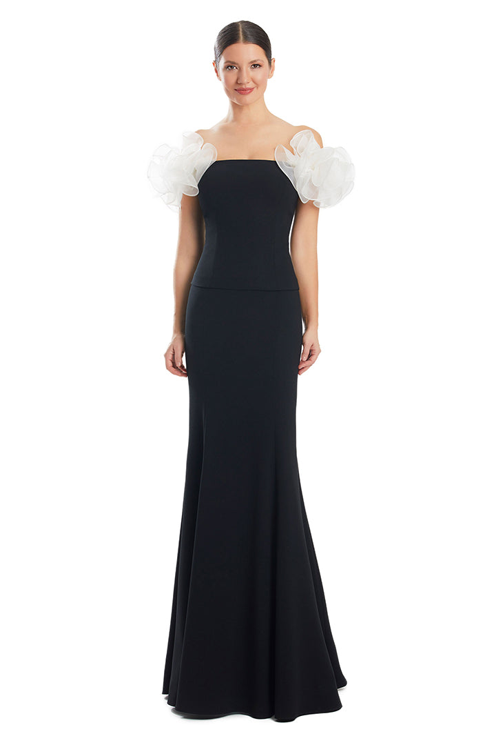 Alexander by Daymor 1983S24 Formal Long Fitted Ruffled Evening Dress
