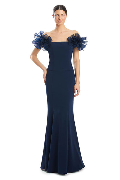 Alexander by Daymor 1983S24 Formal Long Fitted Ruffled Evening Dress