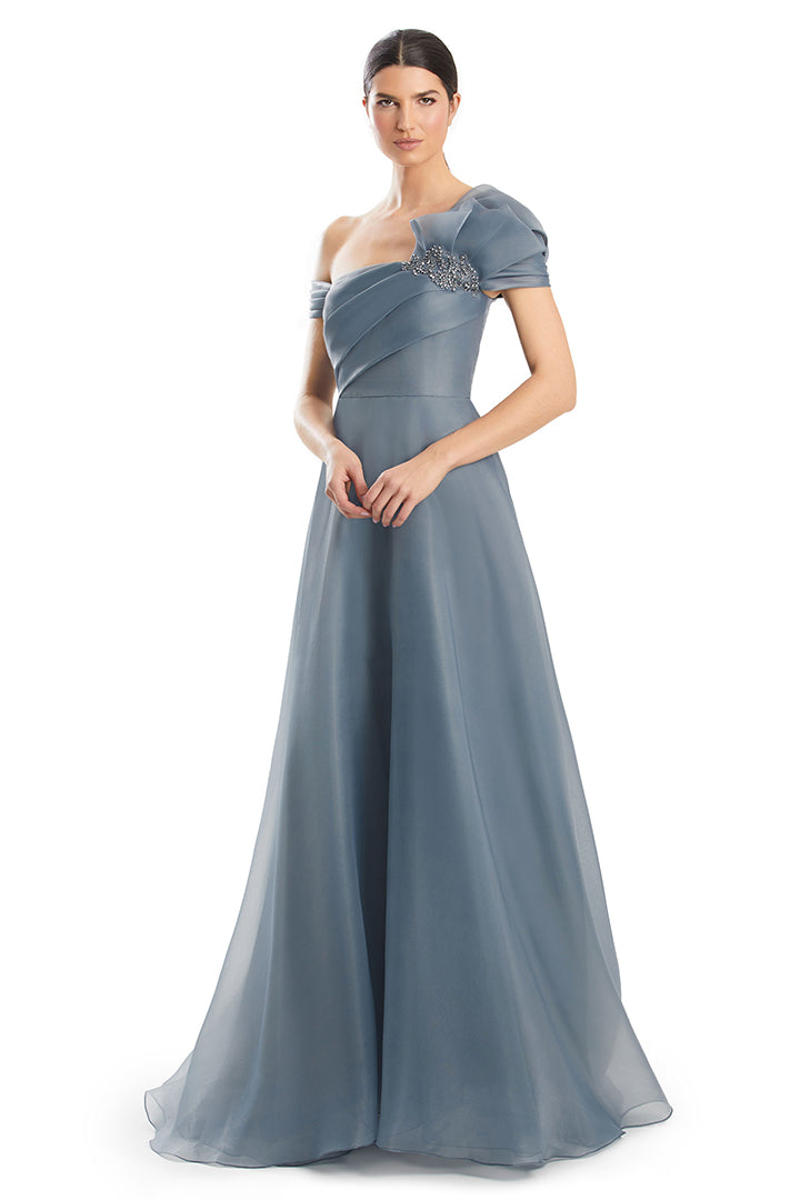 Alexander by Daymor 1985S24 Pleated Ballgown Long Formal Beaded Prom Dress