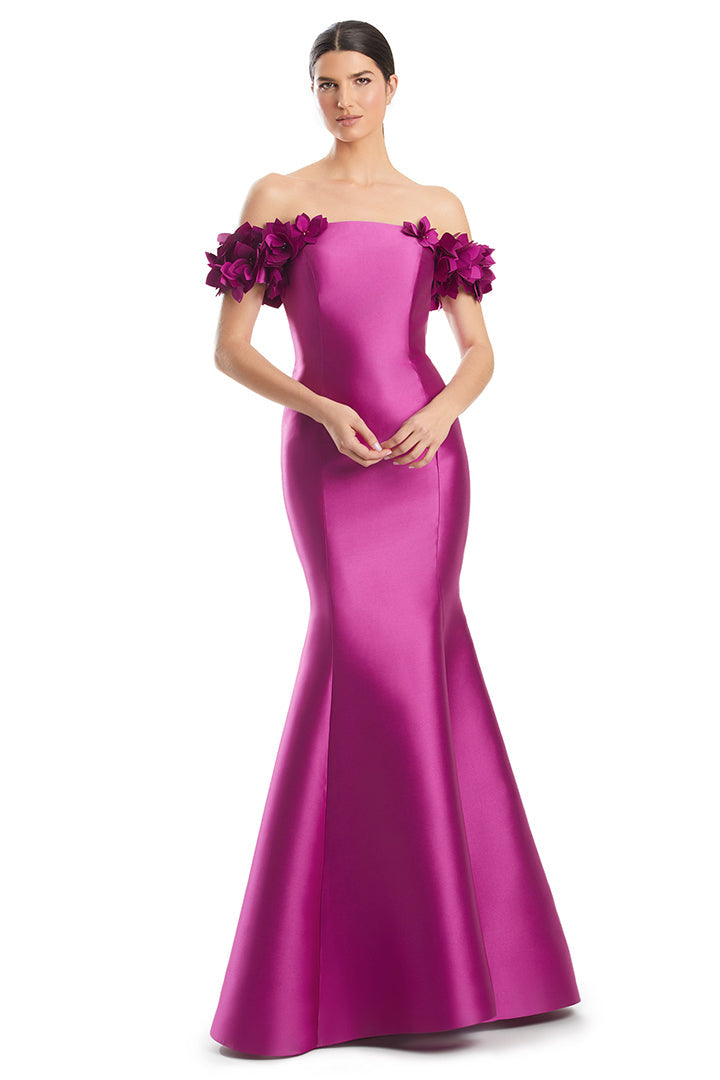 Alexander by Daymor 1991S24 Long Formal Floral Applique Mermaid Prom Dress