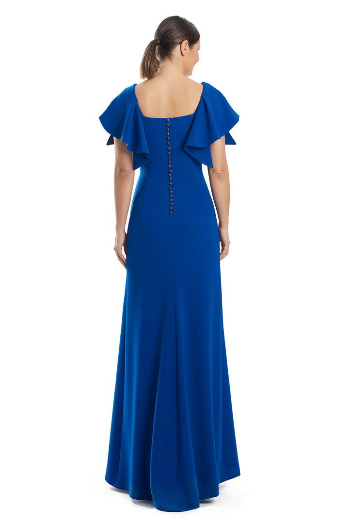 Alexander by Daymor 1997S24 A Line Formal Flutter Sleeve Evening Dress