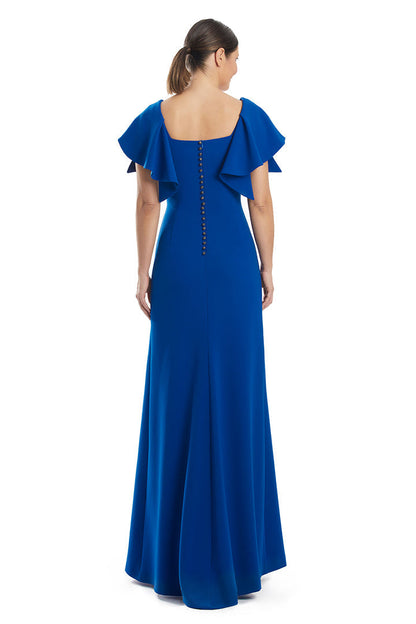 Alexander by Daymor 1997S24 A Line Formal Flutter Sleeve Evening Dress