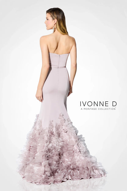 Ivonne D ID909 Long Mermaid Formal Beaded Evening Gown