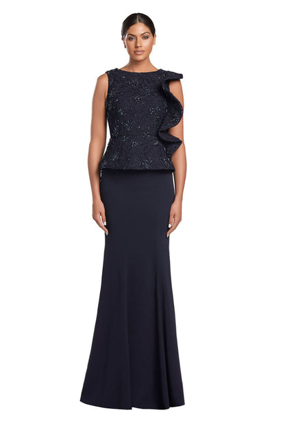 Alexander by Daymor 2039-44F24 Long Formal Peplum Lace Evening Dress