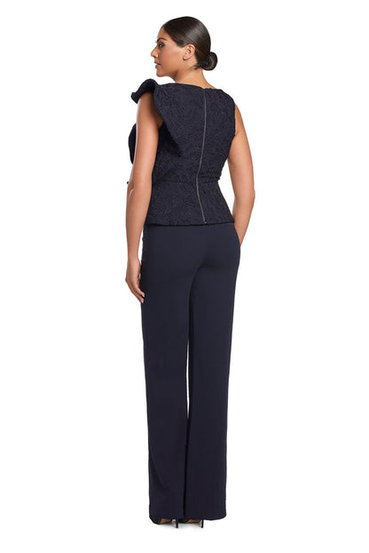 Alexander by Daymor 2039-45F24 Long Formal Ruffle Peplum Lace Jumpsuit
