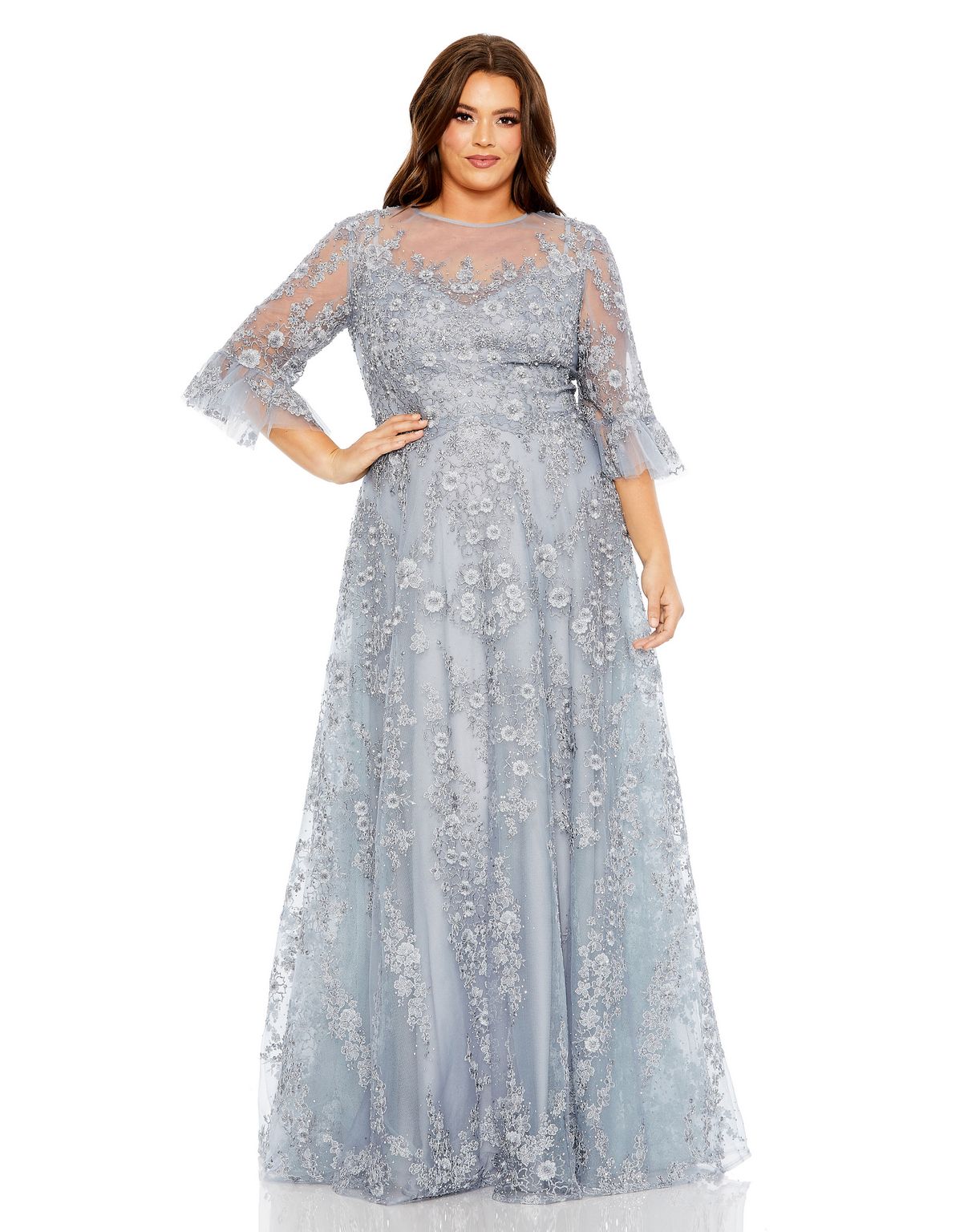 Long Formal A Line Plus Size Gown A Line Plus Size Gown Mac Duggal 20471