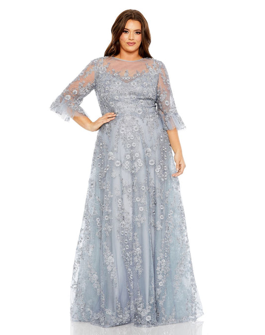 Long Formal A Line Plus Size Gown A Line Plus Size Gown Mac Duggal 20471