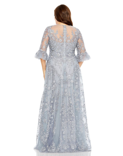 Long Formal A Line Plus Size Gown A Line Plus Size Gown Mac Duggal 20471