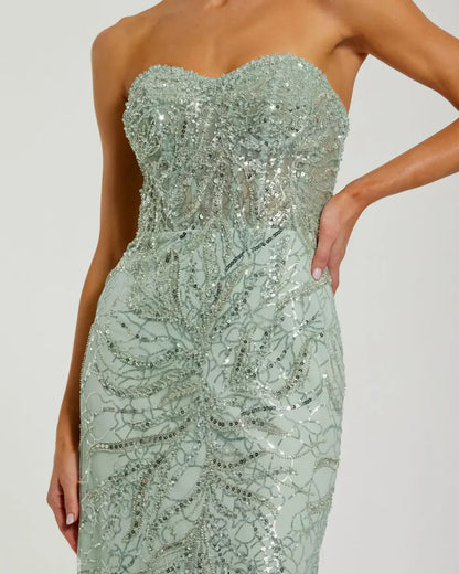 Glittered Long Prom Dress Glittered Long Prom Mac Duggal 20544