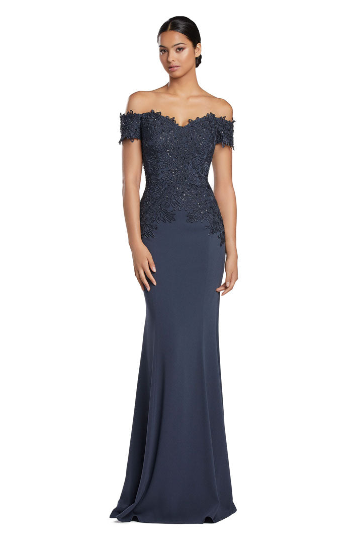 Alexander by Daymor 2057F24 Beaded Evening Long Formal Fitted Dress