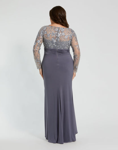 Long Formal Dress Beaded Plus Size Mac Duggal 20624