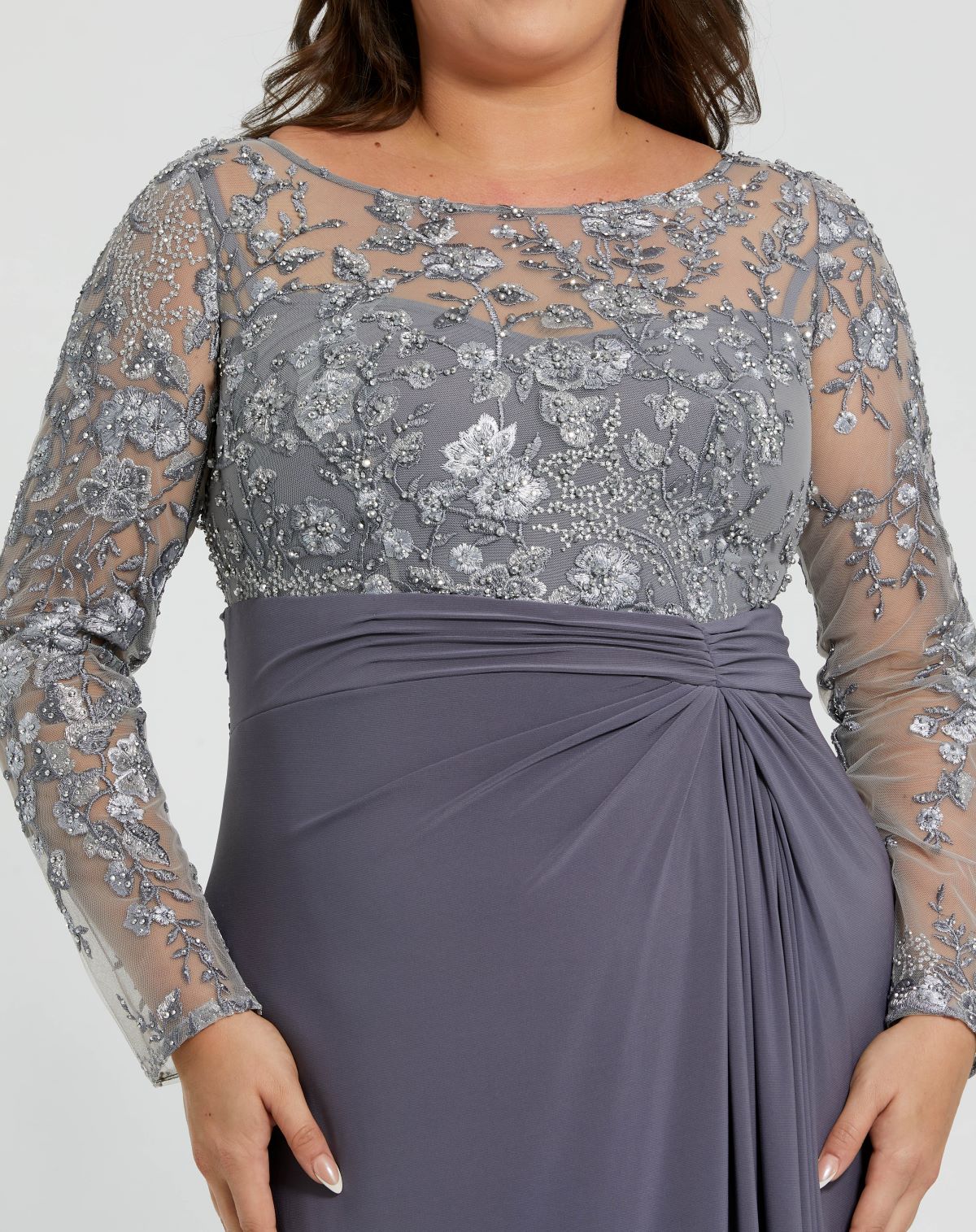 Long Formal Dress Beaded Plus Size Mac Duggal 20624